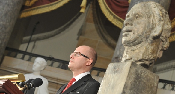 Greeting prior to the unveiling of a bust of VH in the Capitol, 19. listopadu 2014.