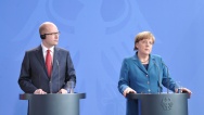 Meeting between Prime Minister Bohuslav Sobotka and his German counterpart, Angela Merkel, 4 May 2015. 