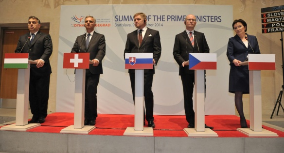 Premiéři zemí V4 řešili situaci na Ukrajině i vzájemnou spolupráci, 9. prosince 2014. 