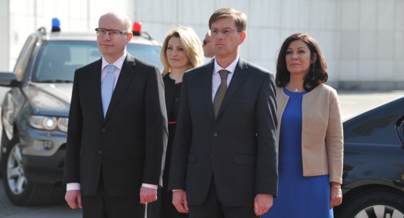Premiér Sobotka jednal s premiérem Slovinska Cerarem, 13. dubna 2015.