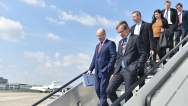 Arrival of Prime Minister Bohuslav Sobotka at the European Council meeting, 29 April 2017.