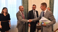 Předseda vlády Andrej Babiš se setkal se zástupci mise American-Central European Business Association, 23. května 2018.