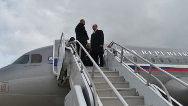 Prime Minister Bohuslav Sobotka at the John F. Kennedy International Airport upon arrival in New York, 28 September 2015. 