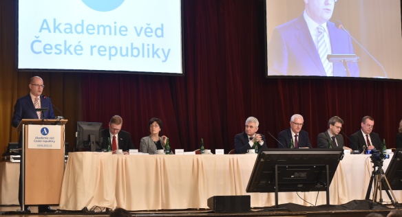 Předseda vlády ČR Bohuslav Sobotka se zúčastnil 50. zasedání Akademického sněmu Akademie věd ČR, 21. března 2017.