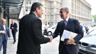 Předseda vlády Andrej Babiš jednal s místopředsedou Evropské komise Marošem Šefčovičem, 31. května 2018.