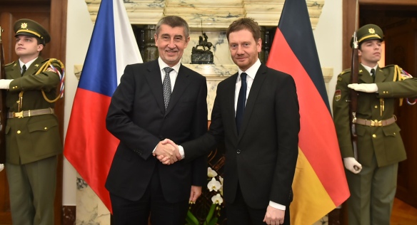 Předseda vlády Andrej Babiš se setkal s ministerským předsedou Svobodného státu Sasko Michaelem Kretschmerem, 24. ledna 2018.