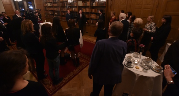 Prime Minister Bohuslav Sobotka met Czech expatriates and students in Stockholm, 3 November 2016.