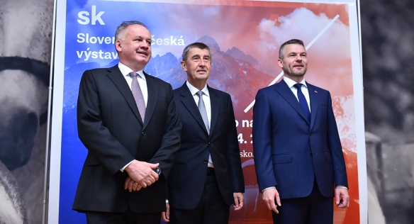 Premiér Andrej Babiš se v Bratislavě zúčastnil slavnostního zahájení Česko-slovenské a Slovensko-české výstavy, 26. dubna 2018. 