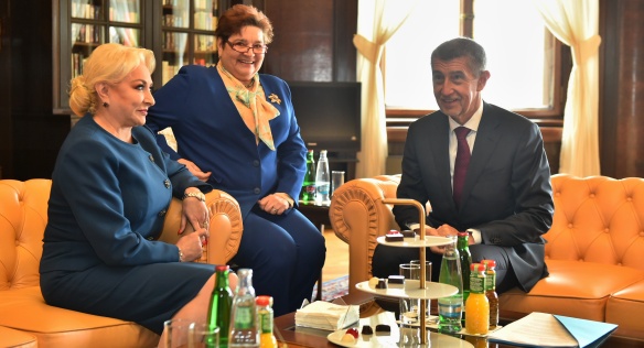 Prime Minister Babiš and Romanian Prime Minister Dăncilă talked about the economic cooperation of both countries, 15 March 2019.