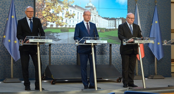 Tisková konference po jednání vlády, 23. října 2017.