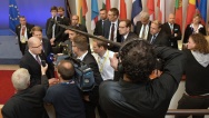 Předseda vlády ČR Bohuslav Sobotka před jednáním pravidelného zasedání Evropské rady, 25. června 2015.