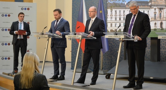 Tisková konference po jednání vlády, 10. dubna 2017.