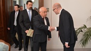 Premiér Bohuslav Sobotka se 26. ledna 2015 setkal ve Strakově akademii s předsedou Velkého národního shromáždění Turecké republiky Cemilem Çiçekem.