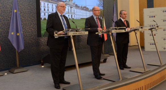 Tisková konference po jednání tripartity, 27. dubna 2015.
