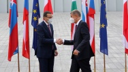 Na jednání V4 v Lublinu si premiéři Česka, Polska, Maďarska a Slovenska slaďovali postoje před Evropskou radou, 11. září 2020.