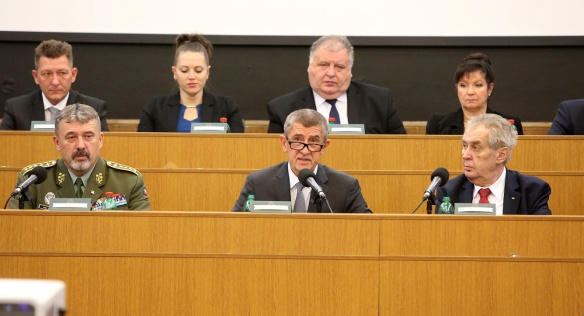 Na velitelském shromáždění vystoupil s projevem i premiér Andrej Babiš. Ocenil mimo jiné plánované akvizice, 20. listopadu 2019.