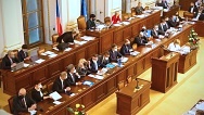 Premiér Petr Fiala v projevu před Poslaneckou sněmovnou představil hlavní priority své vlády, 12. ledna 2022.