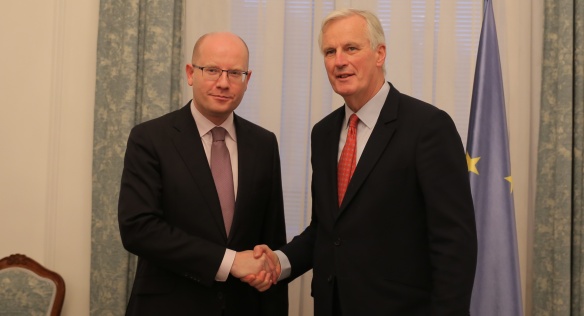 Předseda vlády Bohuslav Sobotka jednal s Michelem Barnierem, 14. prosince 2016.