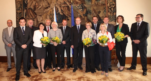Předseda vlády ČR B. Sobotka se 2. června 2014 v Hrzánském paláci setkal s poslanci Evropského parlamentu zvolenými za ČR.