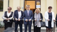 Během návštěvy Plzeňského kraje navštívil premiér Andrej Babiš Fakultní nemocnici Plzeň, kde otevřel zrekonstruovaný urgentní příjem, 9. října 2019.