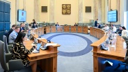 Tisková konference po jednání vlády za účasti 1. vicepremiéra Víta Rakušana a ministrů Jozefa Síkely a Jana Lipavského, 17. dubna 2024.