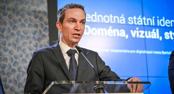 Vicepremiér pro digitalizaci Ivan Bartoš na tiskové konferenci po konci jednání, 11. ledna 2023.