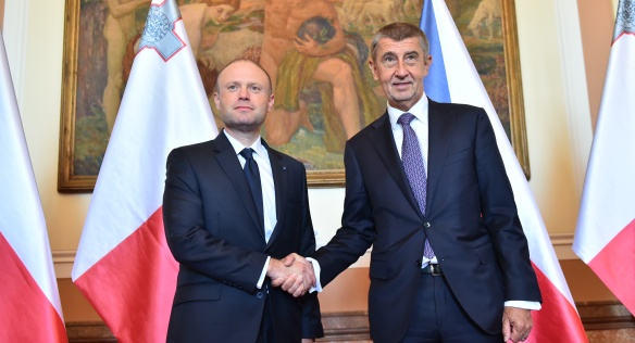 Premiér Babiš jednal s předsedou vlády Malty Muscatem, 3. července 2019.