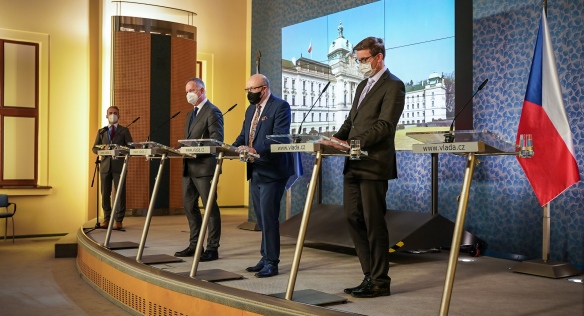 Tisková konference po konci jednání vlády, 14. ledna 2022.