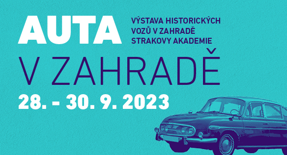 Zahradu Strakovy akademie ozvláštní historické vládní automobily, 25. září 2023.