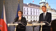Premiér Andrej Babiš seznámil pražského primátora Zdeňka Hřiba s projektem vládního komplexu v Letňanech, 30. ledna 2019.