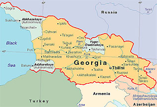 mapa Gruzie