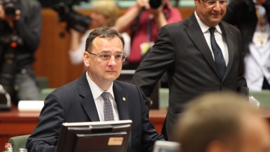 Premiér Petr Nečas na červnovém zasedání Evropské rady, 27. června 2013