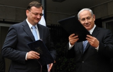 Premiér Petr Nečas a izraelský premiér Benjamin Netanjahu - ilustrační foto 