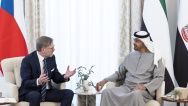 Premiér Fiala jednal s prezidentem Spojených arabských emirátů a podpořil české firmy na veletrhu IDEX
