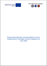 Publikace "Doporučení Národní romské platformy II pro implementaci Strategie romské integrace do roku 2020" - titulní strana