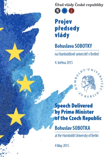 Projev předsedy vlády Bohuslava Sobotky na Humboldtově univezitě v Berlíně 4. května 2015 